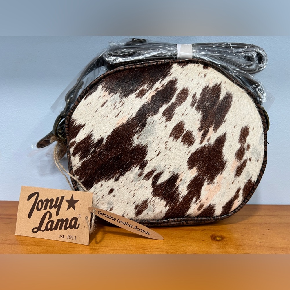 TONY LAMA NWT Genuine Cowhide Embossed Leather Tooled Accents Crossbody Bag NEW - Picture 12 of 13